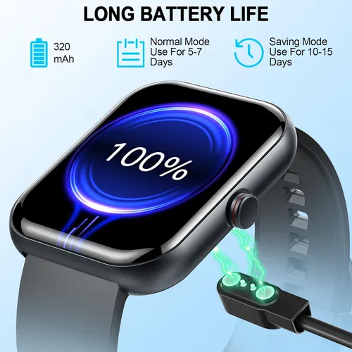 Miniatura 6 de Reloj inteligente para hombres y mujeres, rastreador de actividad física de 1.91 pulgadas con respuesta/hacer llamadas, IP68 impermeable, más de 110