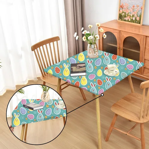 Miniatura 66 de Mantel ajustado blanco con elástico para mesas plegables de 48x48 pulgadas, manteles lavables y elásticos de elastano para mesas de cartas, manteles