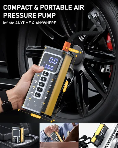 Miniatura 8 de Compresor de Aire Portátil Inflador de Neumáticos, Compresor de Aire de 150 PSI para Neumáticos de Coche, Inflador de Neumáticos Portátil para Coche