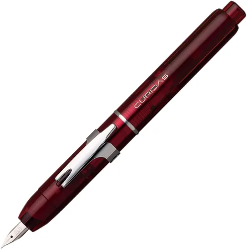 Curidas Pluma estilográfica retráctil Gran Red Extra Fina Tipo Knock Pen PKN-7000#77-EF con adhesivo Kanji LOVE 5.5 x 0.56 pulgadas