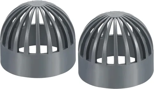 Miniatura 23 de PATIKIL Cubierta de rejilla de drenaje de atrio de 2.480 in, paquete de 2 adaptadores redondos de tubería de drenaje de alcantarillado UPVC