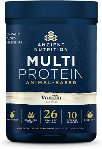 Miniatura 10 de Ancient Nutrition Polvo a base de animales multiproteínas, 0.86 onzas de proteína, suero alimentado con hierba, caldo de huesos, péptidos