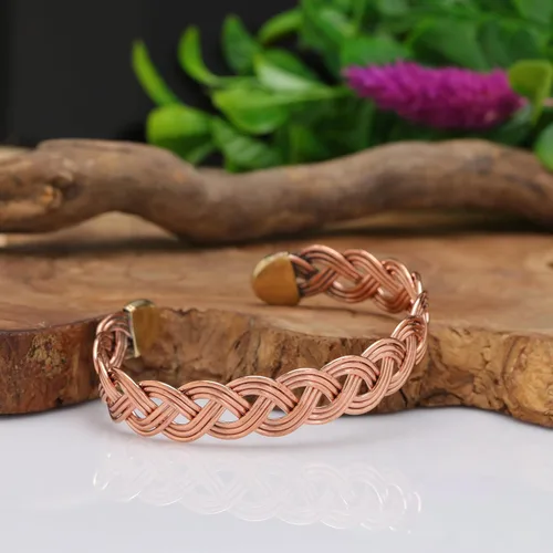 Miniatura 26 de Handmade Elegant Copper Bracelet for Women - Pure Copper Bracelet for Pain Relief and Stress Relief - Adjustable Entwisted Copper Bracelet to Fit