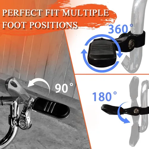 Miniatura 3 de FOVPLUE Estriberas de carretera de 1.25 pulgadas, clavijas ajustables en ángulo corto con soportes para Harley Touring Street Glide Electra Glide