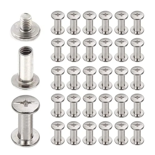 Miniatura 29 de 50 Juegos M5*6 Negro Pistola Kit de Tornillos Chicago Remaches de Cuero Tornillos Remaches Chicago Botones de Tornillos DIY Acabado de Cuero