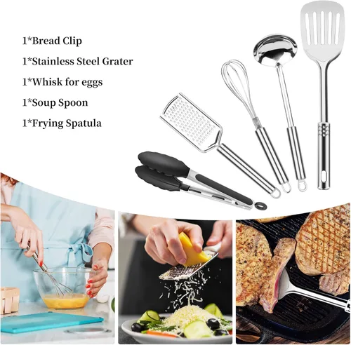 Miniatura 3 de Juego de utensilios de cocina para acampar, herramientas de parrilla de acero inoxidable, equipo y accesorios de utensilios de cocina para barbacoa