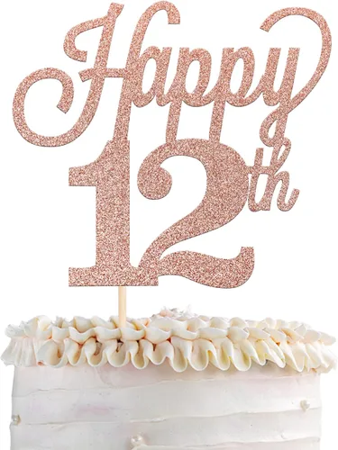 Miniatura 12 de 1 paquete de decoración para pastel de 12 años, purpurina negra número 12, doce cumpleaños, decoración para felicitaciones a 12 años de edad, 12