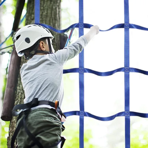 Miniatura 8 de Red de escalada para niños al aire libre Red de carga de escalada – 71 x 43 pulgadas escalera de cuerda de poliéster para gimnasios de la selva