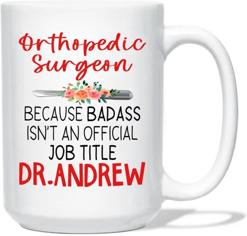 Miniatura 20 de Taza de café con nombre personalizada para hombres, mujeres, cirujano médico, taza de café blanca personalizada para cirujano ortopédico, taza
