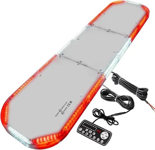 Miniatura 8 de ASPL Barra de Luz Estroboscópica de Emergencia de Perfil Bajo para Techo 204LED de 46" Advertencia Intermitente Peligro de Seguridad Asesor de Ámbar