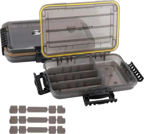 Miniatura 13 de RUNCL Caja de aparejos de pesca, impermeable, hermética, caja de aparejos de bandeja 3600/3700 con separadores ajustables, protección solar, marco 2