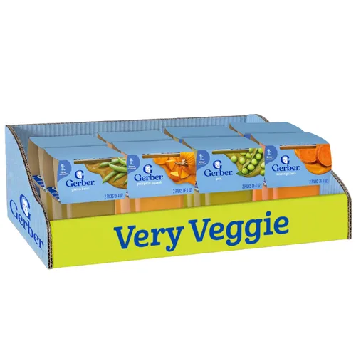 Miniatura 16 de Gerber Mezcla de puré de comida para bebés, desayuno y cena, tinas de puré para bebés, paquete de 16