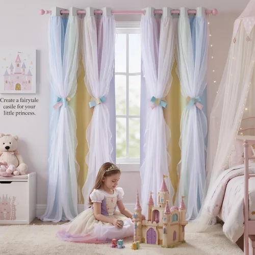 Miniatura 14 de PONY DANCE Cortinas con Volantes de Doble Capa con Superposición Transparente, Decoración Elegante para Ventanas de Diseño Rústico Francés de Campo
