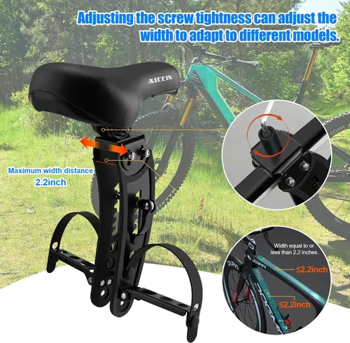 Miniatura 4 de XIEEIX Child Bike Seat, Kids Bike Seat with Guardrail, High Seat Cushion Backrest Mountain Bike Child Bike Seat, Bicycle Child Safety Seat for
