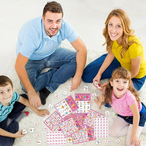 Miniatura 5 de Juego de bingo de cumpleaños para niños, niñas y adultos, tarjetas de bingo de cumpleaños para 24 jugadores, suministros para fiesta de cumpleaños