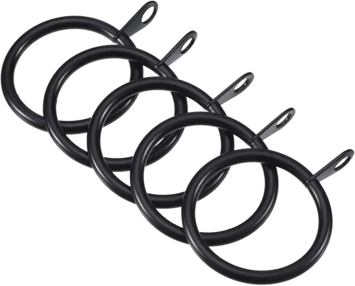 Miniatura 3 de Shappy Paquete de 40 anillos de metal para cortinero con ojales de diámetro interno de 0.98 pulgadas, se adapta a cortineros de hasta 0.7 pulgadas