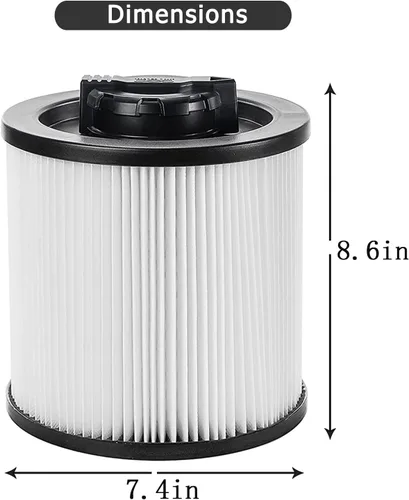 Miniatura 2 de DXVC6910 Filtro de reemplazo para aspiradoras DEWALT de 6 a 16 galones DXV06P DXV09P DXV10P DXV10PL DXV10SA DXV12P DXV14P DXV16P húmedas/secas