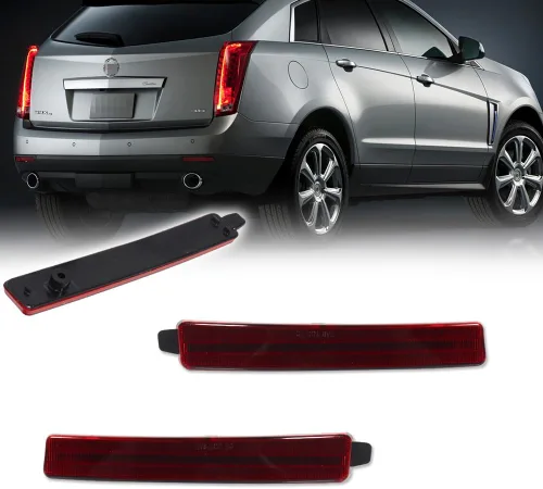 Miniatura 10 de Lente roja Parachoques trasero Reflector Luces Freno cola Señal de giro trasera Lámparas antiniebla para Cadillac SRX Chevrolet Traverse GMC Acadia