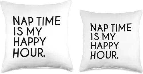 Miniatura 3 de Nappers Unite 600 Time is My Happy Hour Funny Naps Napper - Almohada de regalo, 16 x 16 pulgadas, multicolor