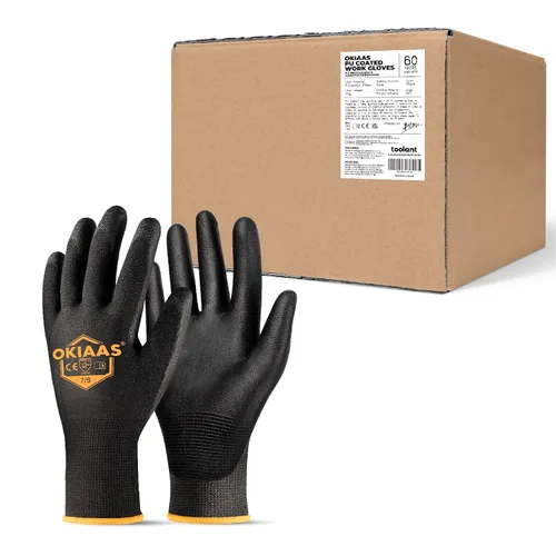 Miniatura 22 de OKIAAS Guantes de trabajo para hombre, guantes ultra delgados y ligeros con agarre, juego de 12 pares de guantes de construcción con revestimiento