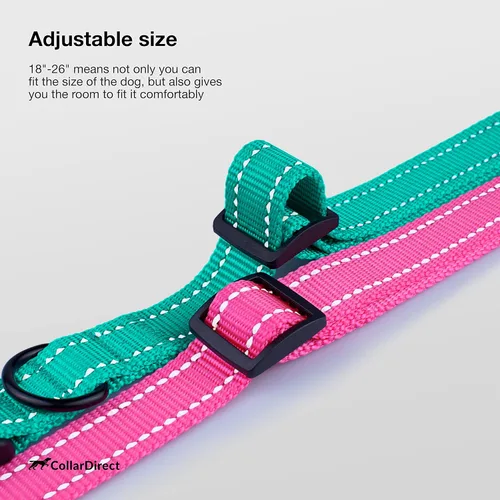 Miniatura 4 de CollarDirect - Collar de seguridad reflejante para perro, con hebilla ajustable de nailon, para perros pequeños, medianos, grandes, en color rosa
