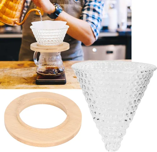 Miniatura 5 de Lazmin112 Gotero de café para verter sobre café, de vidrio reutilizable, embudo para cafetera, hervidor de agua, accesorios para cafetera