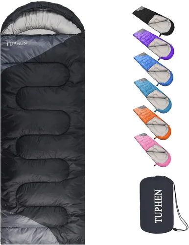 Miniatura 9 de tuphen - Sacos de dormir para adultos, niños, niñas, mochileros, senderismo, camping, forro de microfibra, clima frío y cálido, 4 estaciones, uso