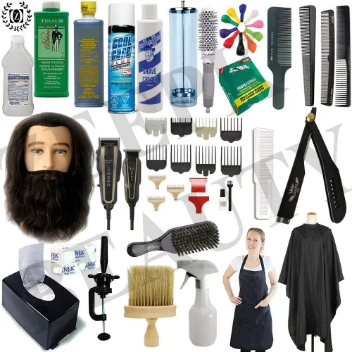 Kit de escuela de peluquería Kit de escuela de belleza Hombres/Masculino Maniquí Cabeza Cortadora de barba Kit práctico aprobado para examen