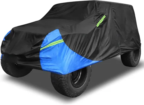 X AUTOHAUX para Jeep Wrangler Funda de 2 Puertas Impermeable SUV para Jeep Wrangler Unlimited Sport/Sahara/Rubicon JK JL TJ YJ Protección Todo Clima