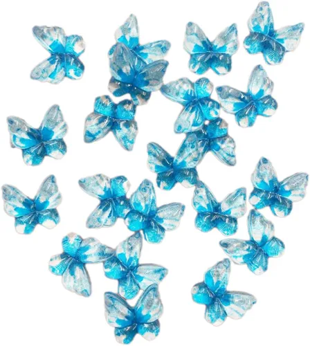 Miniatura 25 de Diamantes de imitación de mariposa con parte trasera plana, 80 unidades de 0.394 pulgadas, dijes de mariposa de resina para uñas, adornos, álbumes