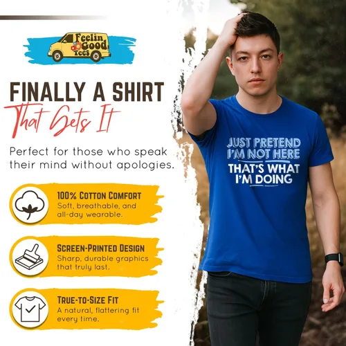 Miniatura 2 de Camiseta divertida sarcástica con texto en inglés "Just prettend I'm Not Here