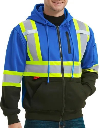 Miniatura 11 de ProtectX Hi Vis - Sudadera con capucha para hombres y mujeres, de alta visibilidad, reflectante, con bolsillos, para construcción, trabajo, clase 3