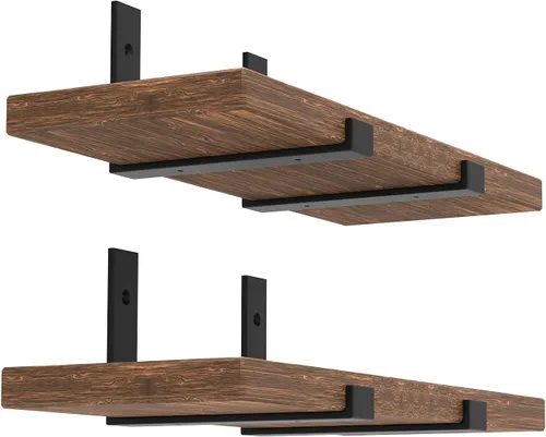 Miniatura 9 de Soporte de estante, soportes de estante flotante resistentes de 10 pulgadas de largo, paquete de 4 soportes para estantes, soportes de soporte