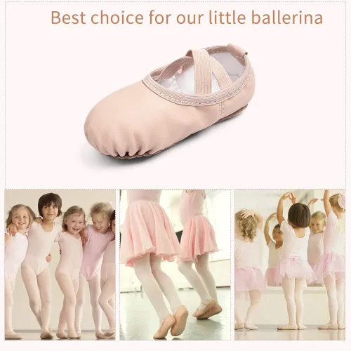 Miniatura 7 de Stelle Ballet Shoes for Girls Boys Close-Fit PU Professional Dance Slippers for Toddler/Little Kid/Big Kid