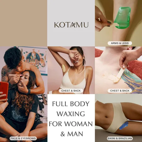 Miniatura 7 de KOTAMU Kit de depilación digital negra para mujeres y hombres, piel sensible, olla de cera dura para cejas, cara, piernas, axilas, depilación suave
