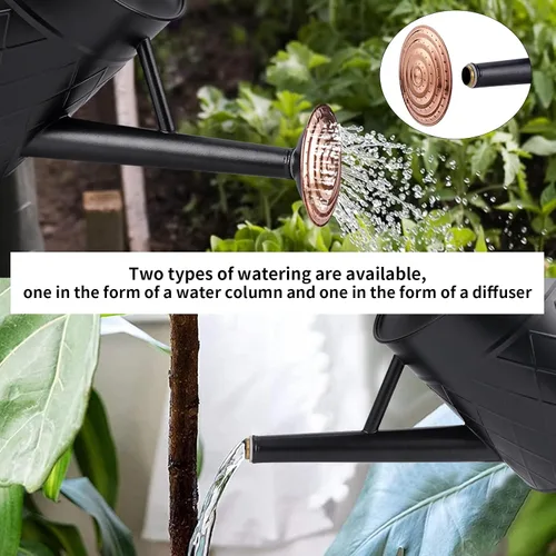 Miniatura 4 de Regadera de metal para exterior de 1,75 galones para plantas de jardín, regadera vintage de zinc con boquilla de pulverización extraíble, ideal