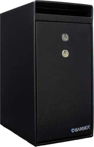 Winbest Caja fuerte de acero con doble llave para dinero en efectivo y caída, 12 x 9 x 6 pulgadas