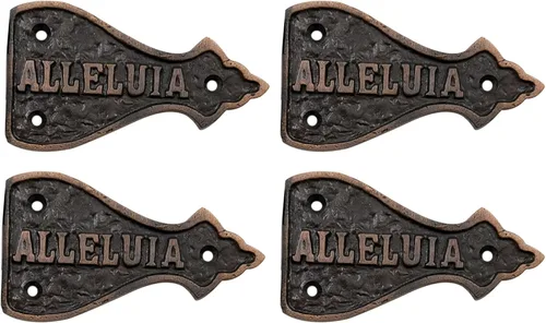 Miniatura 27 de Adonai Hardware Alleluia - Bisagras delanteras de hierro fundido antiguo (3.2 pulgadas x 10 unidades, negro mate) para puertas de granero, puertas