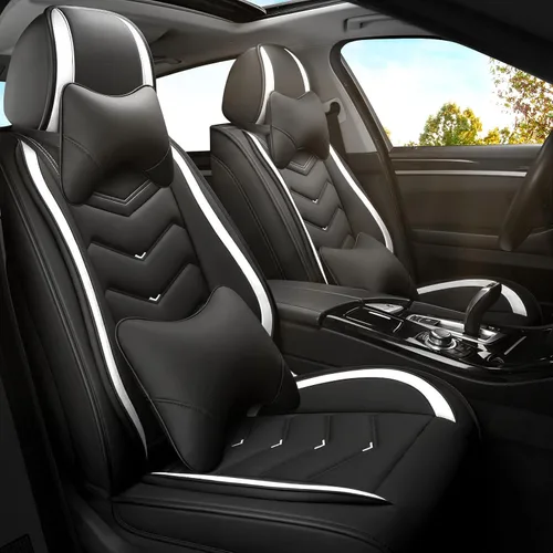 Miniatura 28 de ADERN Fundas de asiento de automóvil para Nissan Altima 2001-2026, funda de asiento de automóvil de piel de napa premium, elegantes fundas de Beige