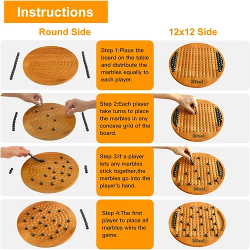 Miniatura 2 de Juego de ajedrez magnético, juego de mesa de madera dura de doble cara con 30 bolas magnéticas, desarrolla inteligencia, ejercicio cerebral