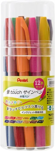 Miniatura 9 de Pentel SES15C-24ST Rotulador con Punta de Pincel Sign Pen, Juego de 24