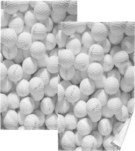 Juego de 2 toallas de algodón blancas para baño, deportes, cocina, toallas de mano suaves y absorbentes, 16 x 28 pulgadas