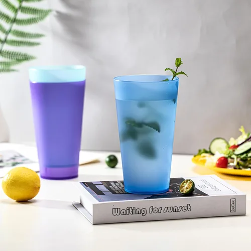 Miniatura 5 de KOXIN-KARLU Vasos de plástico irrompibles de 32 onzas para bebidas estilo restaurante, vasos de té helado, juego de 8 colores costeros