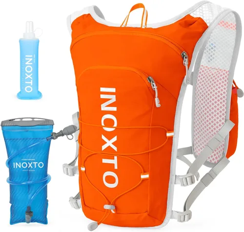 Miniatura 13 de INOXTO Running Hydration Vest Backpack,Lightweight Insulated Pack with 1.5L Water Bladder Bag Daypack for Trail Hiking Running Cycling Race Marathon