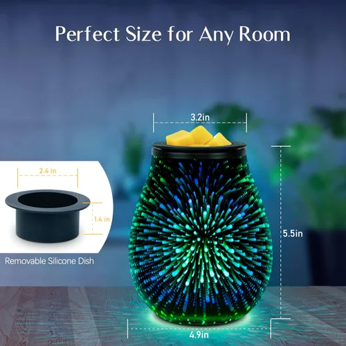 Miniatura 6 de EQUSUPRO Calentador de cera derretida, quemador de cera para cera perfumada, calentador de fragancia eléctrico para cubos de cera y tartas, diseño