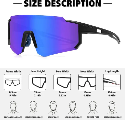 Miniatura 3 de STORYCOAST Lentes de sol deportivos polarizados para hombres y mujeres, para conducir, pesca, ciclismo, bicicleta de montaña, protección UV400