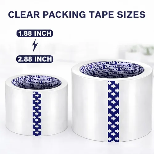Miniatura 2 de Cinta de embalaje transparente de 2 milésimas de pulgada de grosor – 6 cintas de embalaje resistentes – 110 yardas de longitud, 660 yardas en total