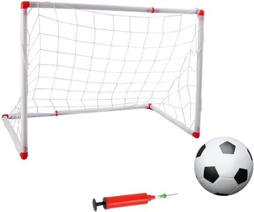 Miniatura 4 de Mini portería de fútbol con fútbol e inflador, red deportiva plegable para interiores para puerta de fútbol portátil resistente a la intemperie