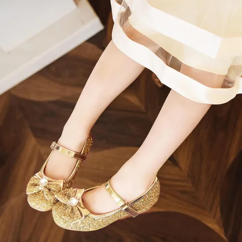 Miniatura 2 de Furdeour Zapatos de vestir para niñas, zapatos de princesa Mary Jane para bodas, flores, damas de honor, tacones con purpurina para niños pequeños