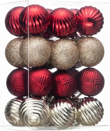 Miniatura 14 de Valery Madelyn 1.6" Adornos Pequeños de Navidad para Árbol, Juego de 24 Adornos Colgantes de Bola Negros Inastillables a Granel para Decoración